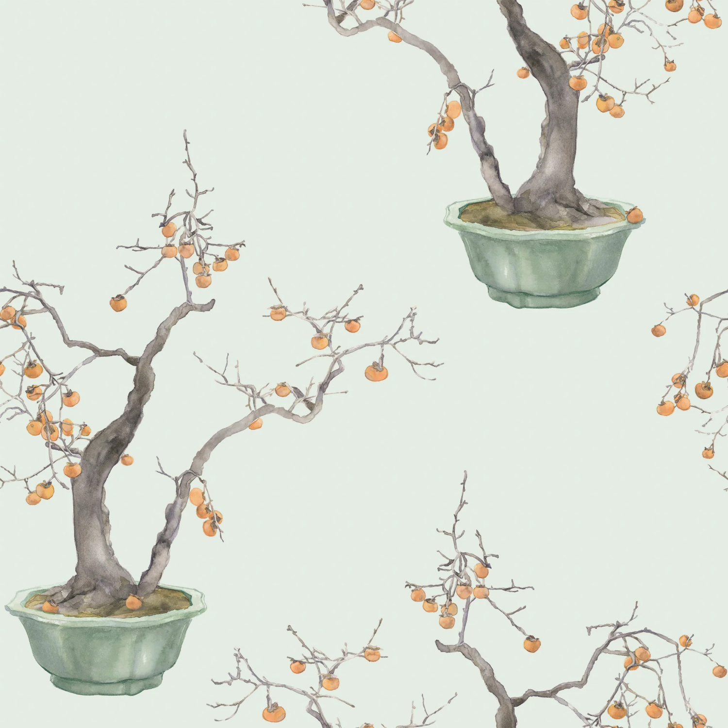 Tapete Kaki Persimmon - Jade Green/ Marigold