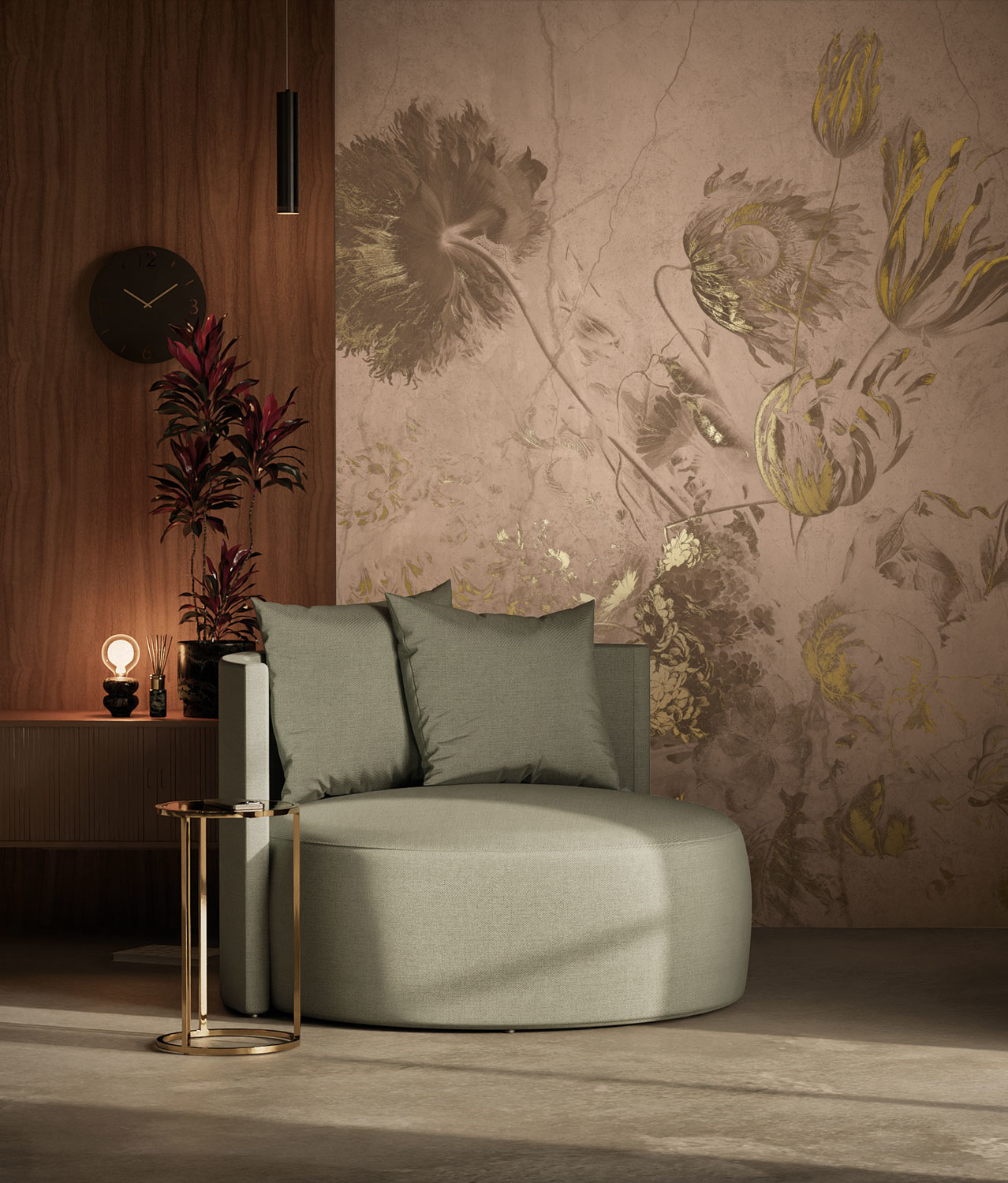 Wandbild Fresco Flowers Uyterlinde - Nude 292 cm