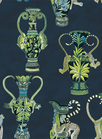 Tapete Khulu Vases - Midnight