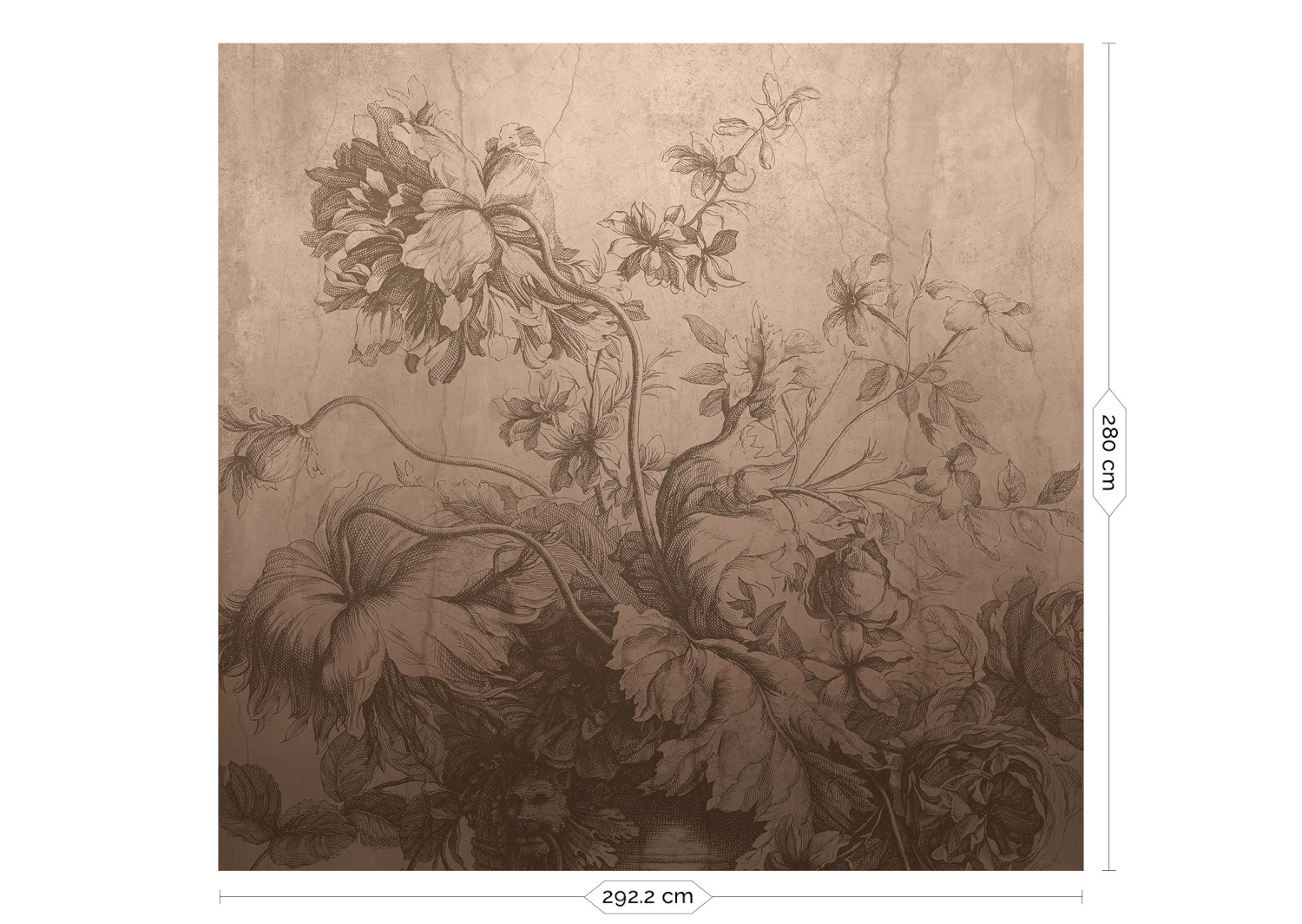 Wandbild Gradient Flowers Uyterlinde - Nude 292 cm