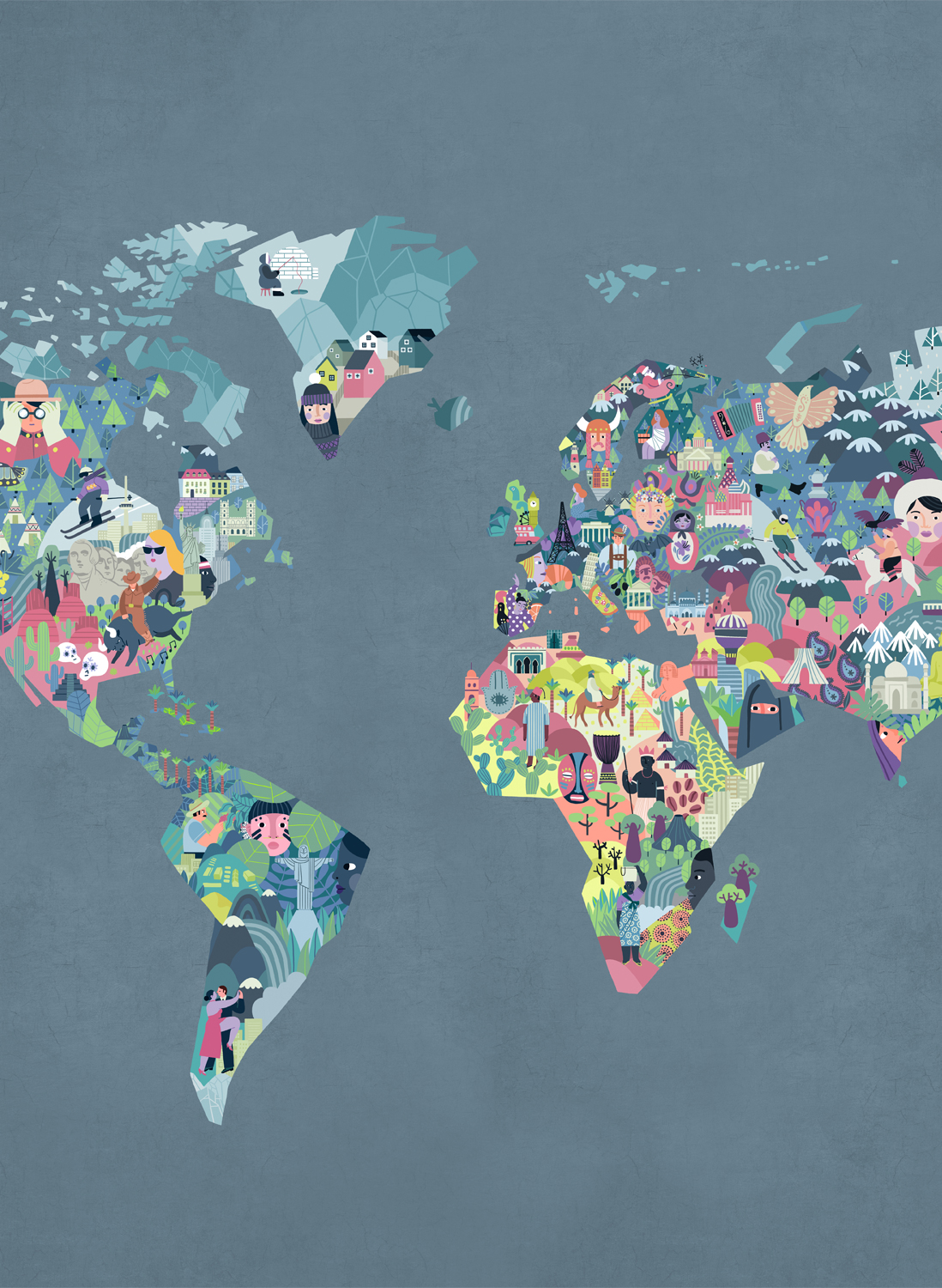 Wandbild Diversity Map - Ocean