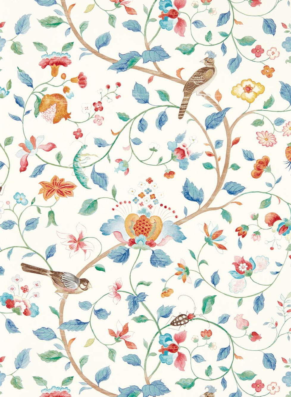 Tapete Arils Garden - Indigo/ Red