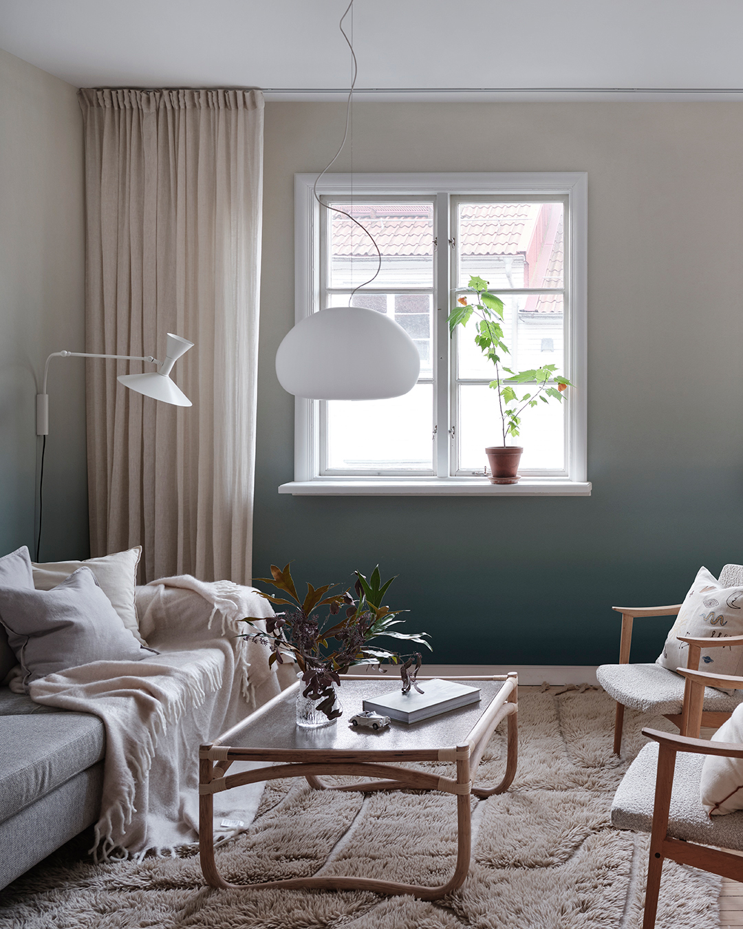 Wandbild Skymning - Light Blue