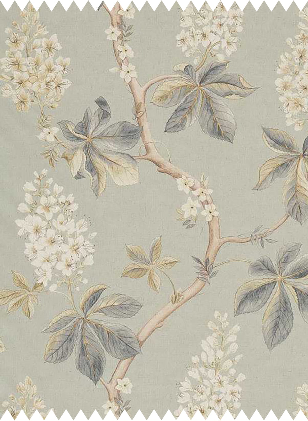 Stoff Chestnut Tree - Grey Blue/ Sage