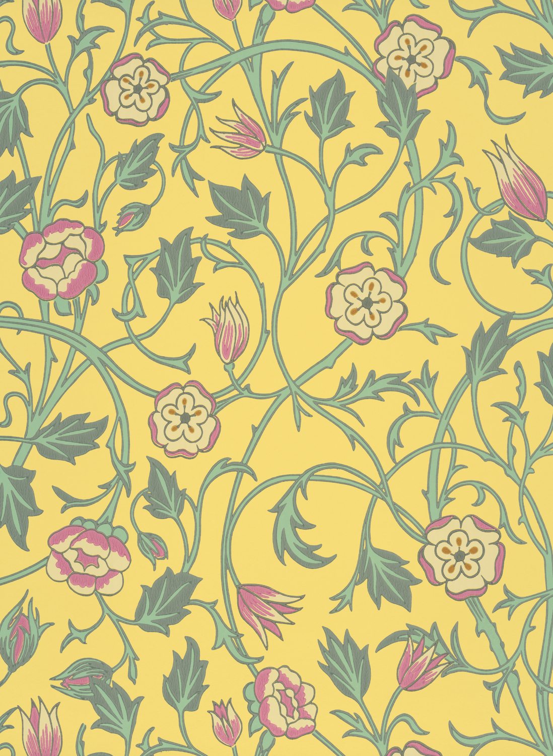 Tapete May's Tulip - Indian Yellow