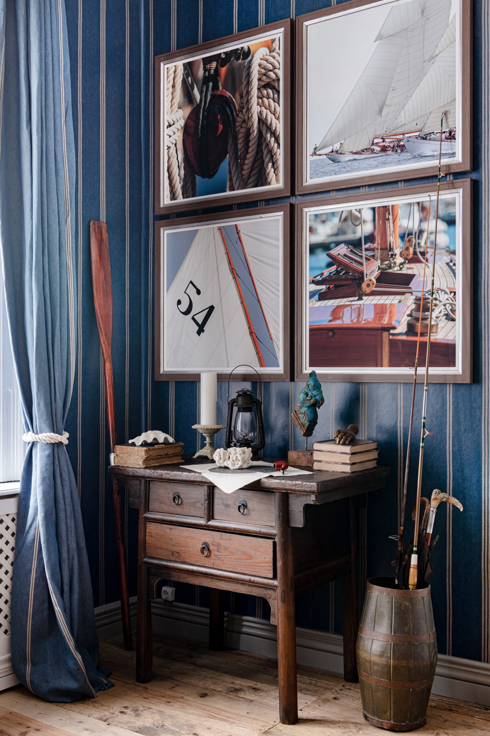 Wallpaper Katalin Stripe - Seaport Blue