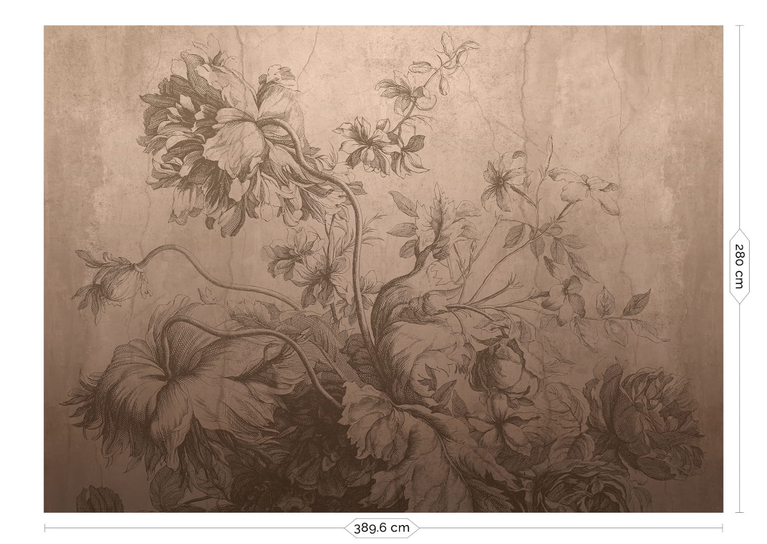 Wandbild Gradient Flowers Uyterlinde - Nude 390 cm