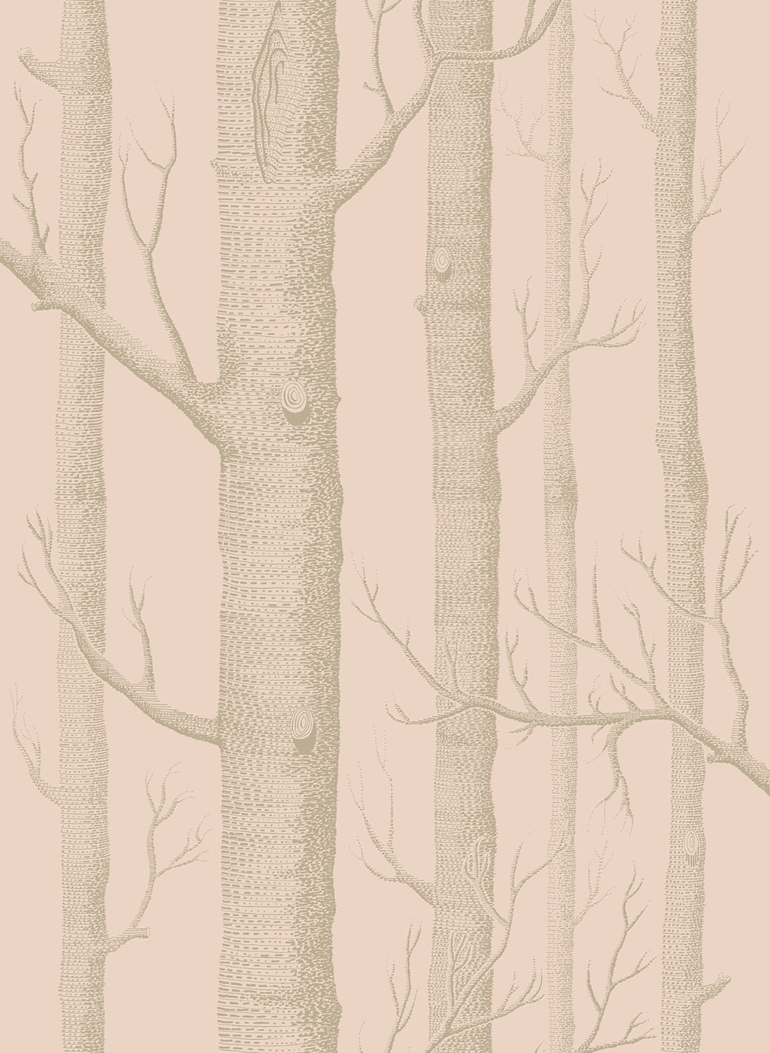 Tapete Woods - Pink/ Gilver