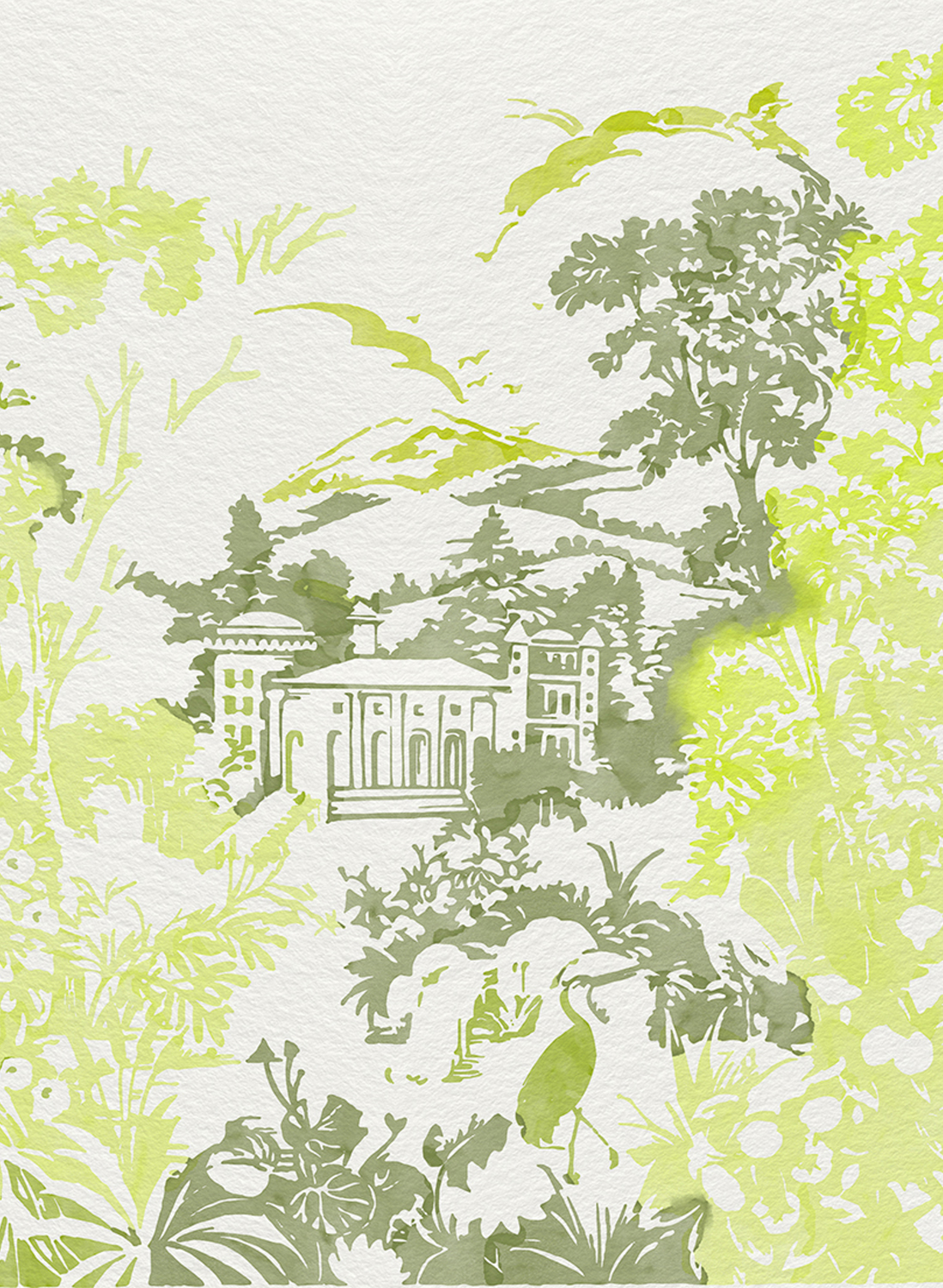 Wandbild Neo-Tapestry - lime
