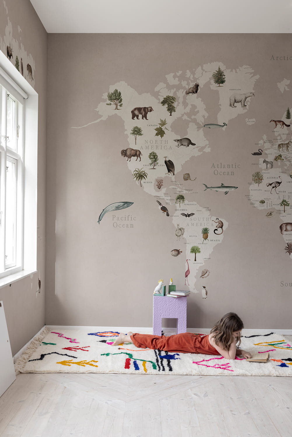 Wandbild Animal World - Pastel Pink