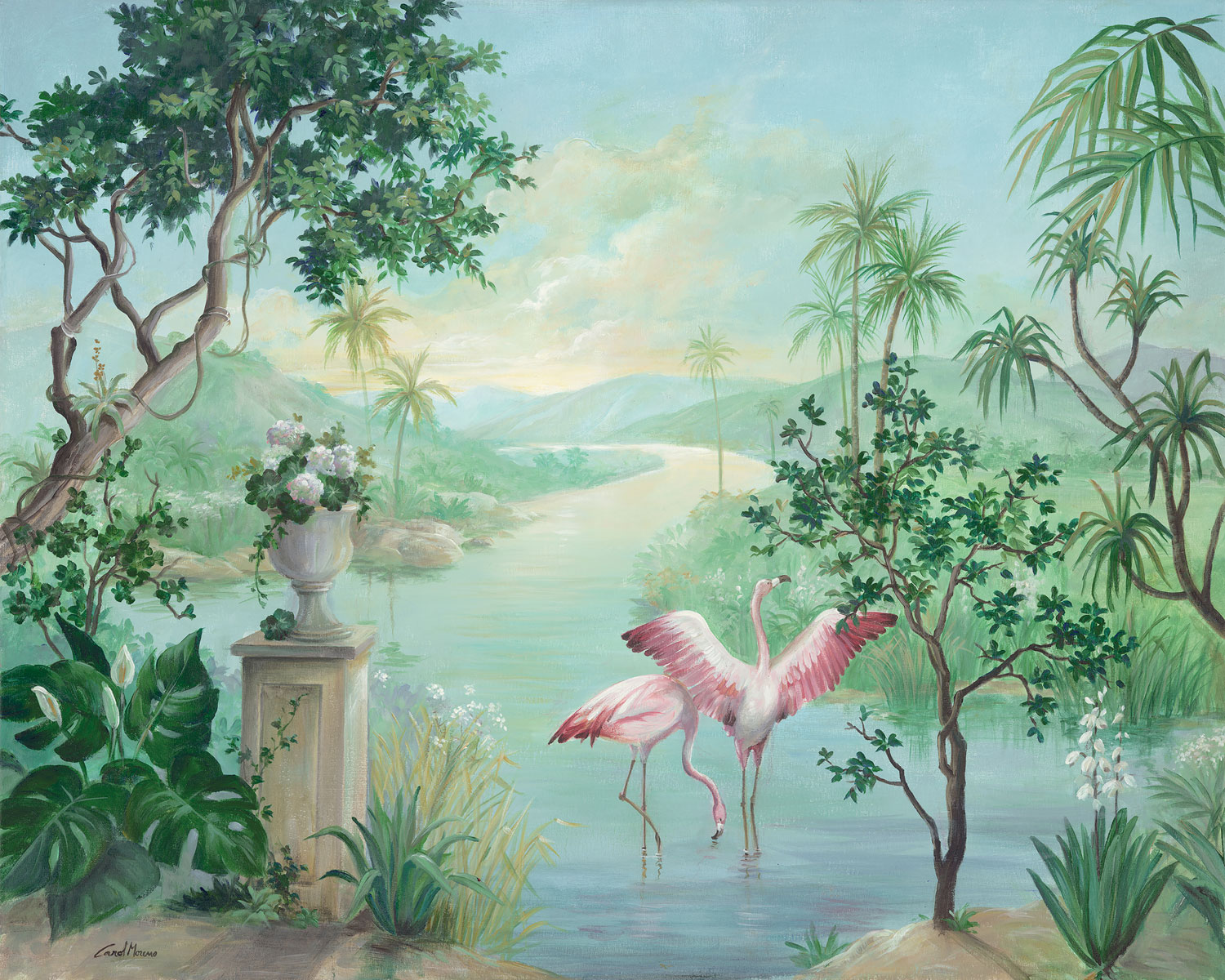 Mural Paisaje Con Flamencos - 8000014N