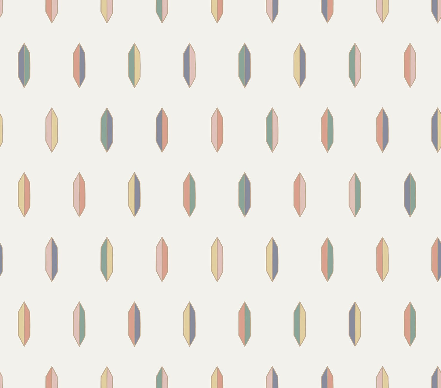 Wallpaper Inlay - Soft Multi & Gold on Cream