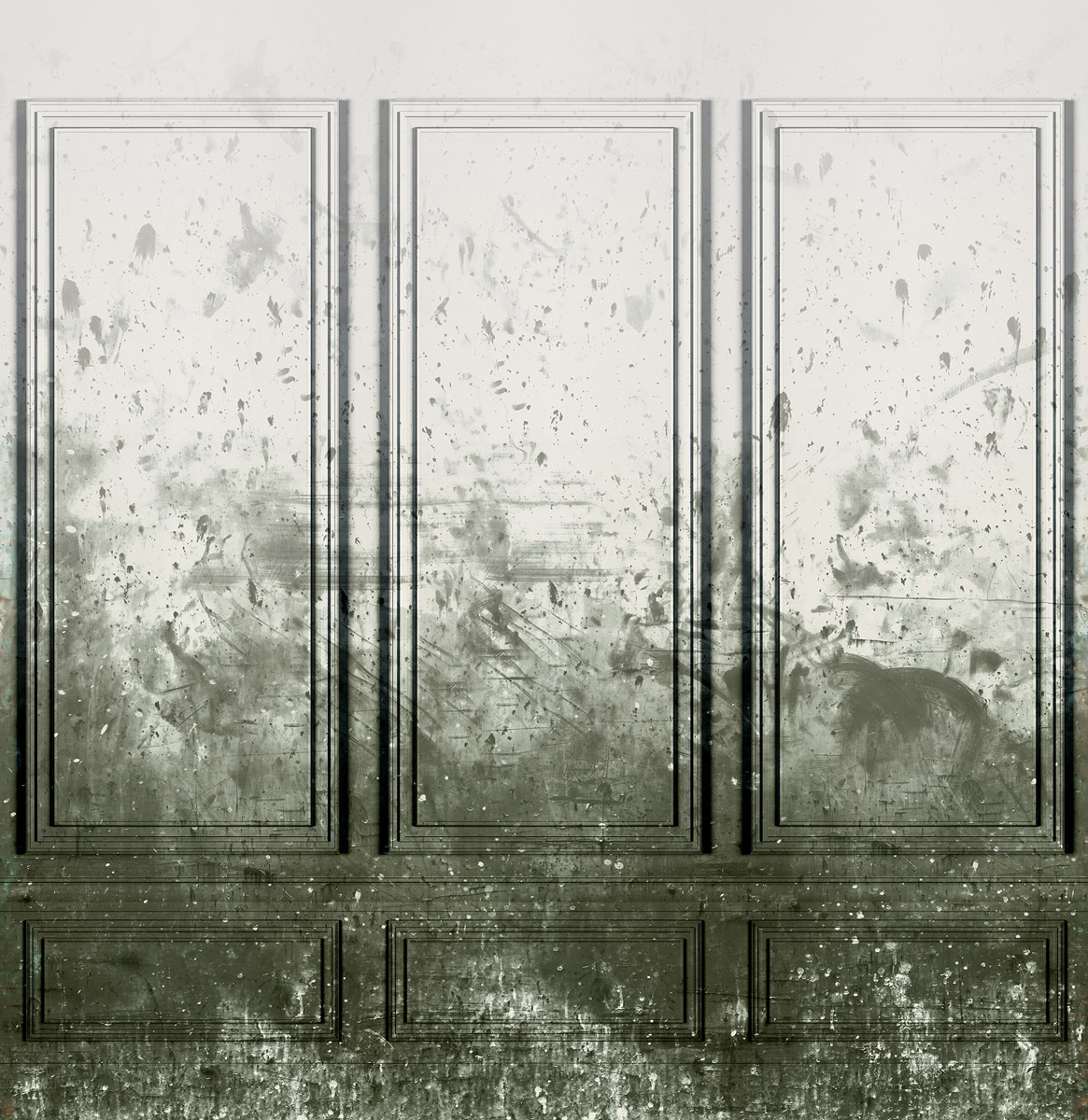 Wandbild Patinated Panels - Moss