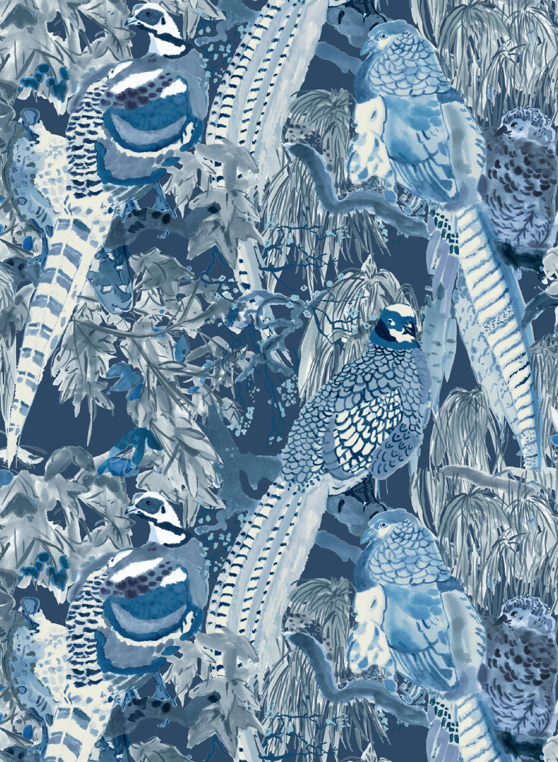 Tapete Game Birds - Indigo