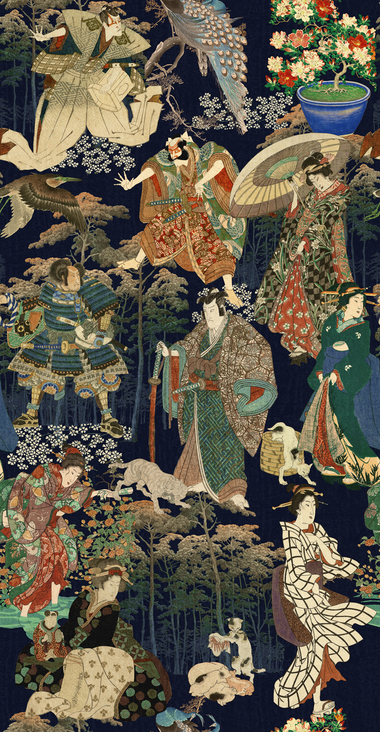 Tapete Samurai and Geisha - WP20653