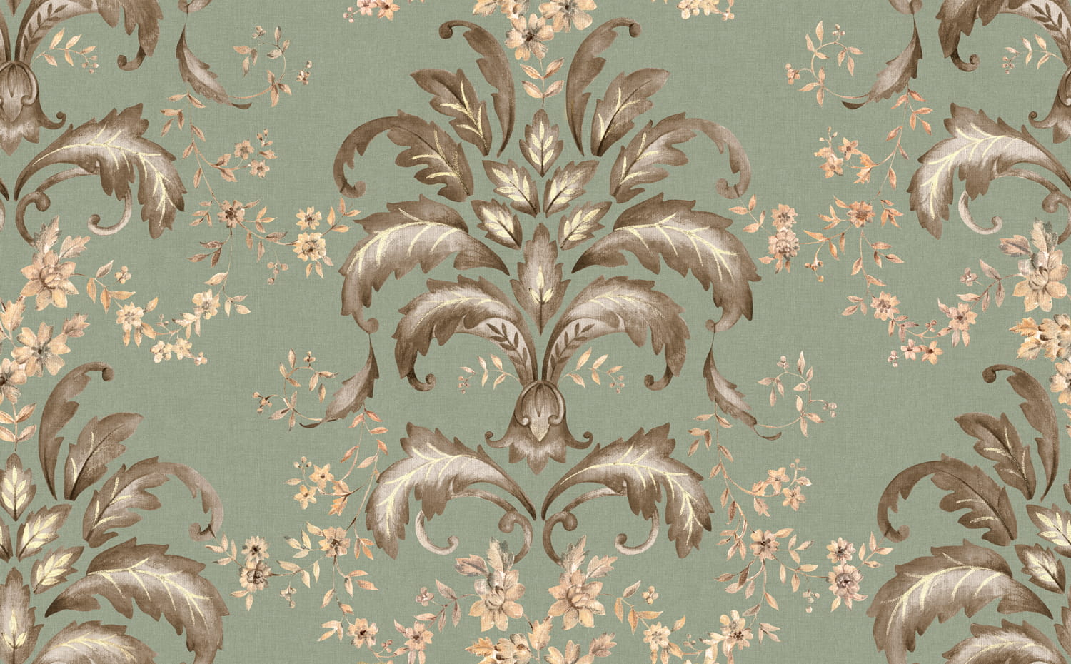 Stoff French Damask - Aqua