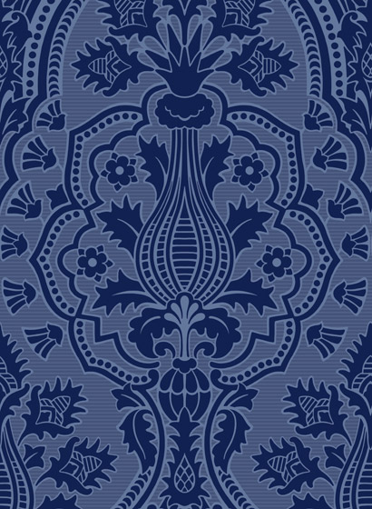 Tapete Pugin Palace Flock - Dark Hyacinth