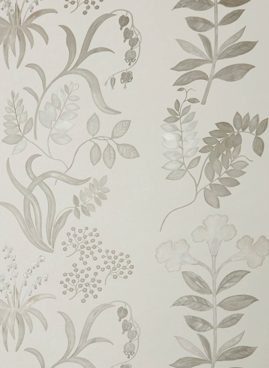 Tapete Botanical Stripe - Pewter White