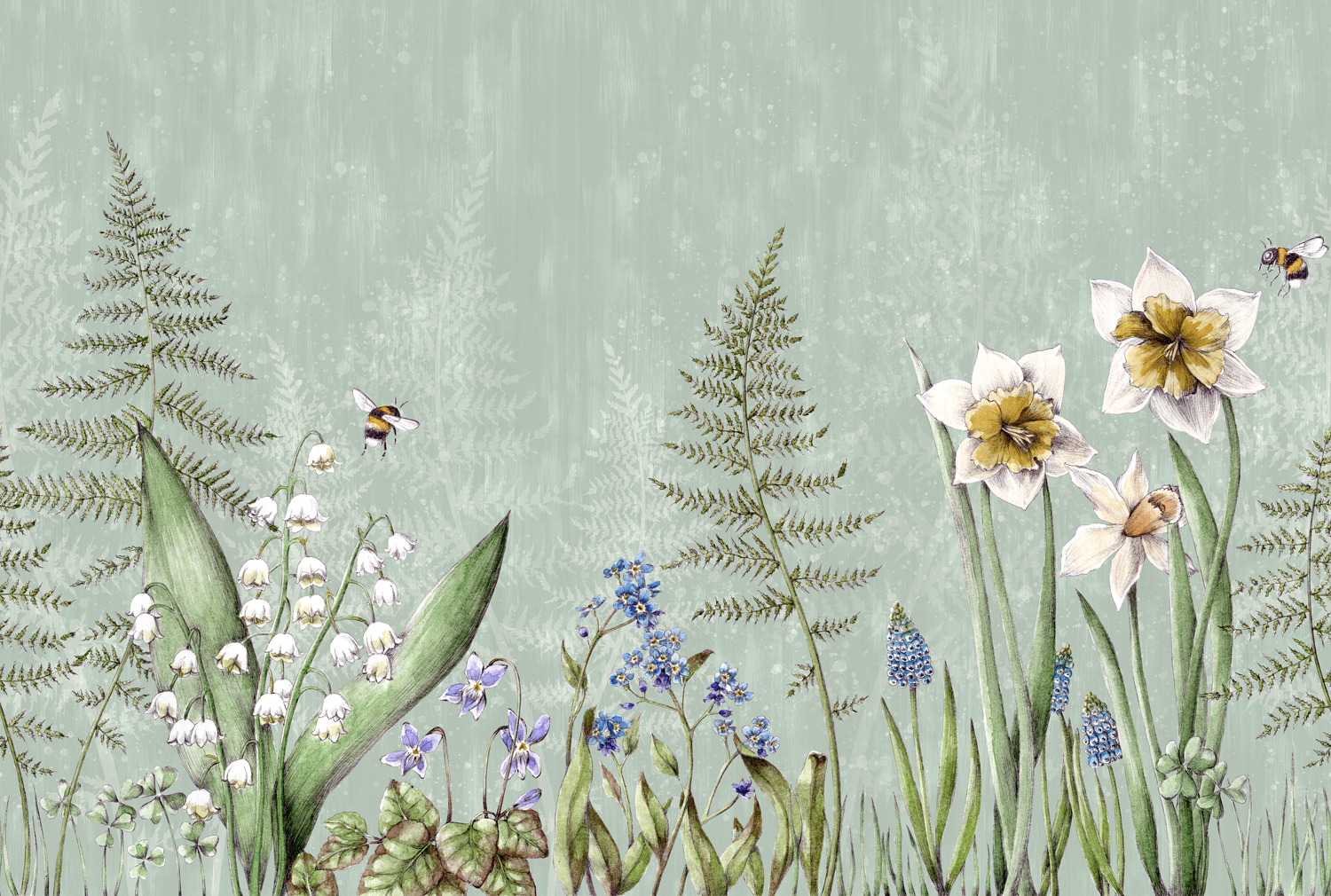 Wandbild Bumblebee - green