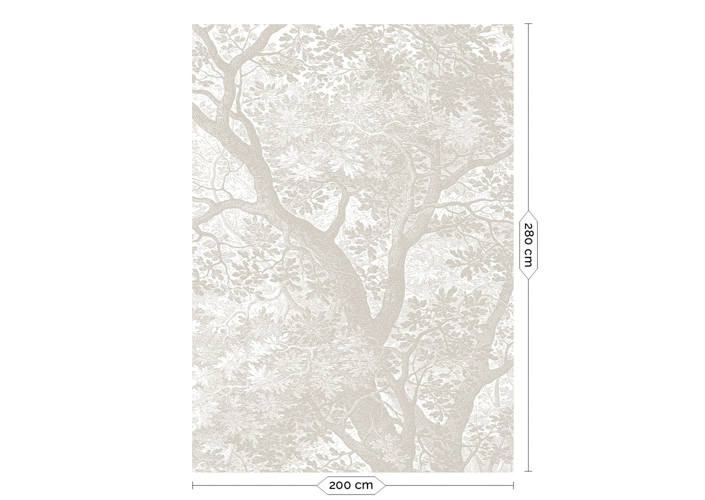 Wandbild Engraved Landscapes Grey 1 - M - 2m