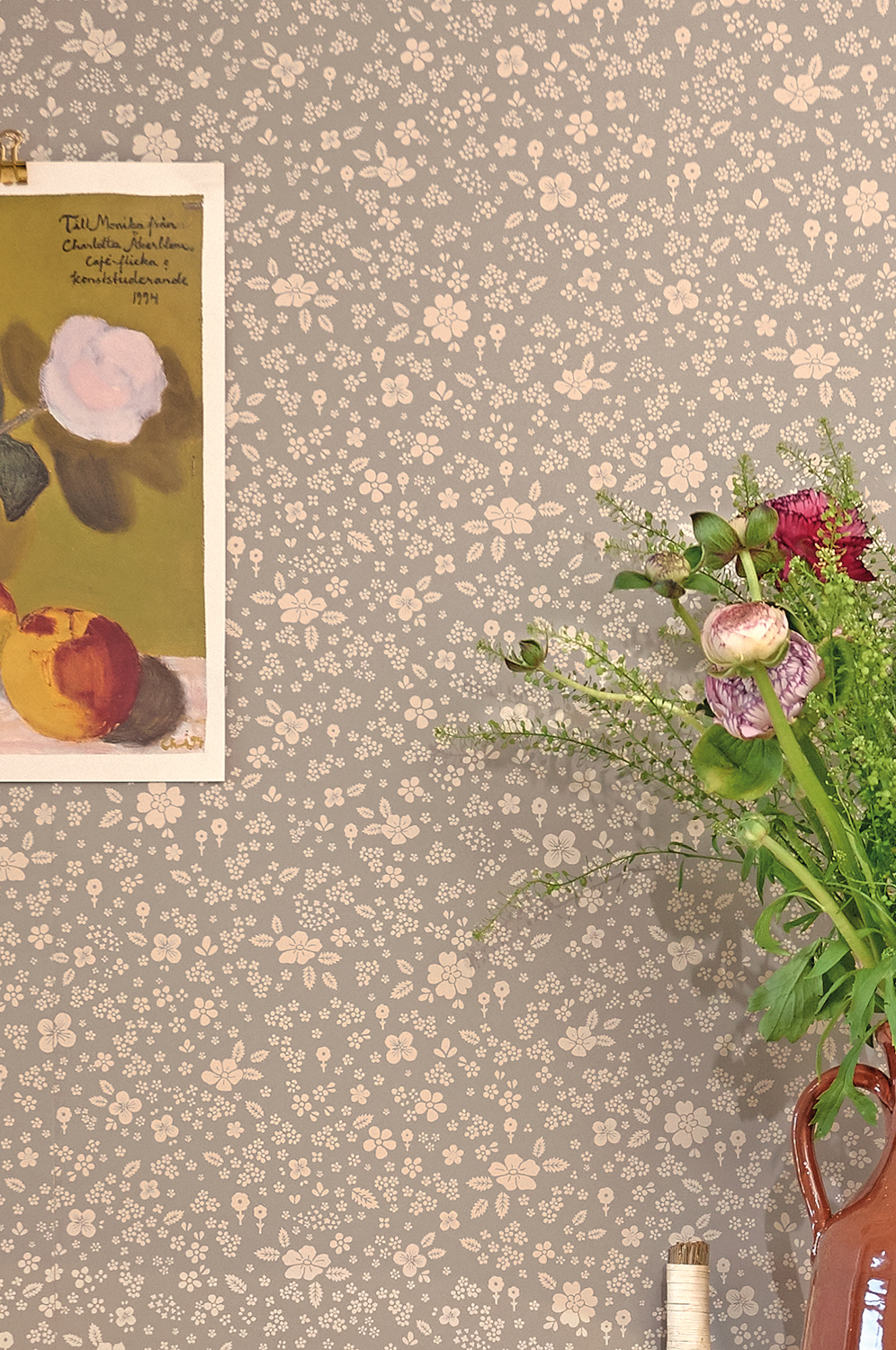 Tapete Flora - Dusty Blue