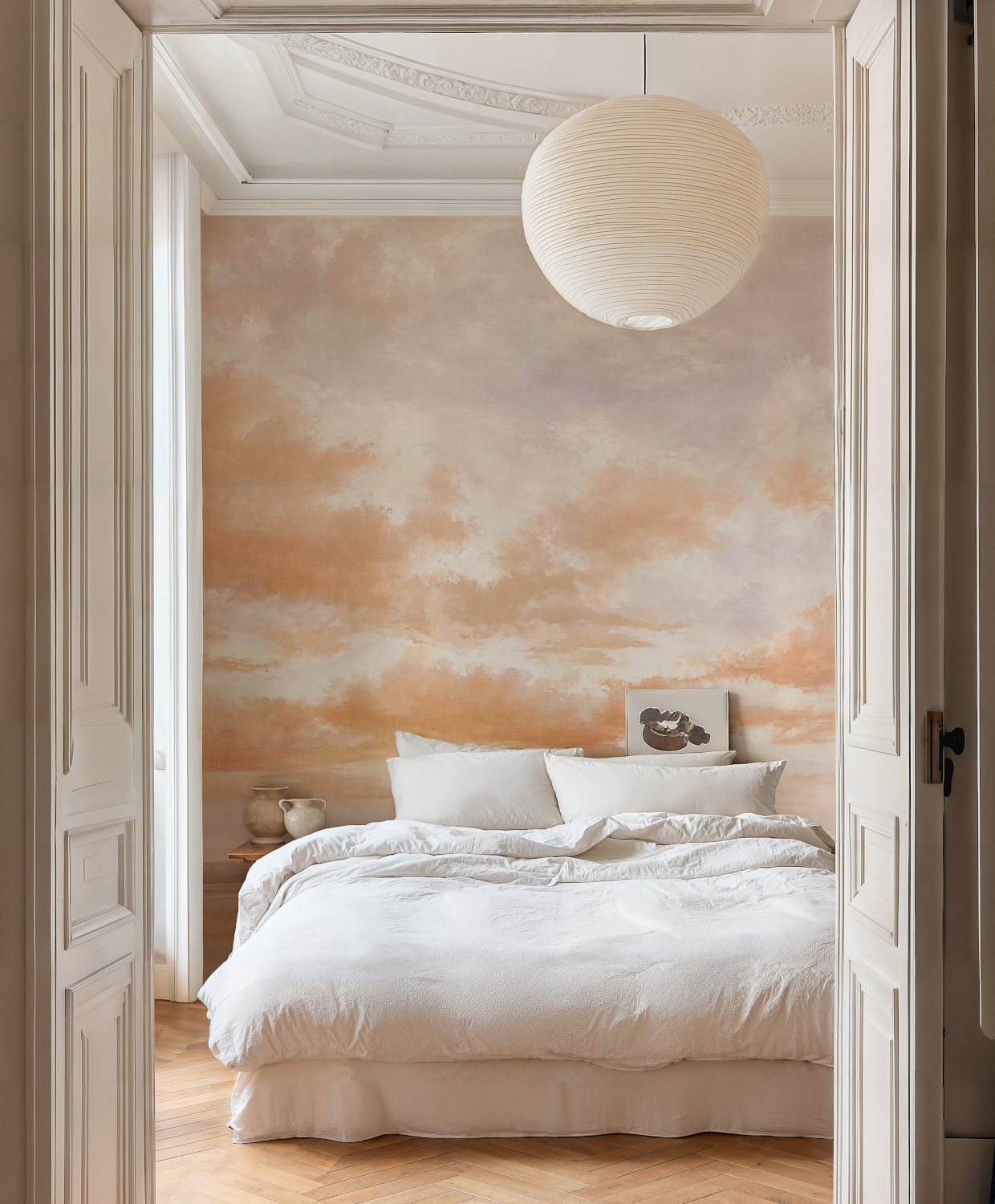 Wandbild Cumulus Clouds - Coral
