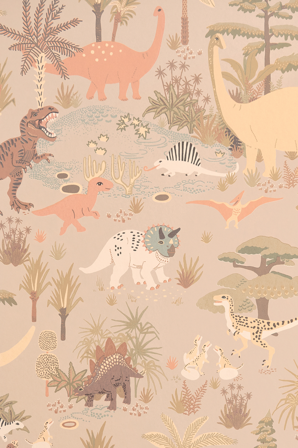 Tapete Dinosaur Vibes - Sandy Beige