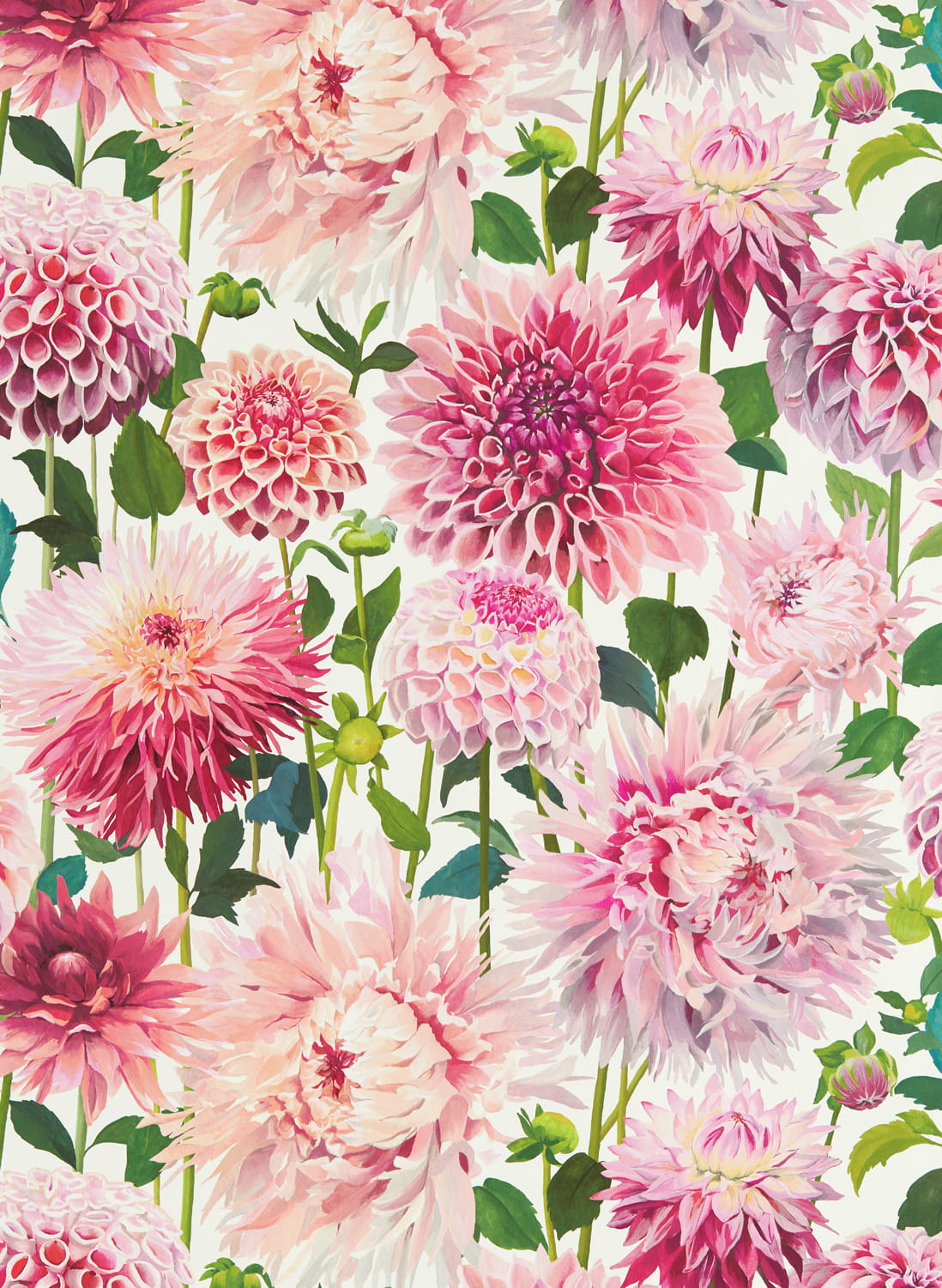 Tapete Dahlia - Blossom/ Emerald/ New Beginnings