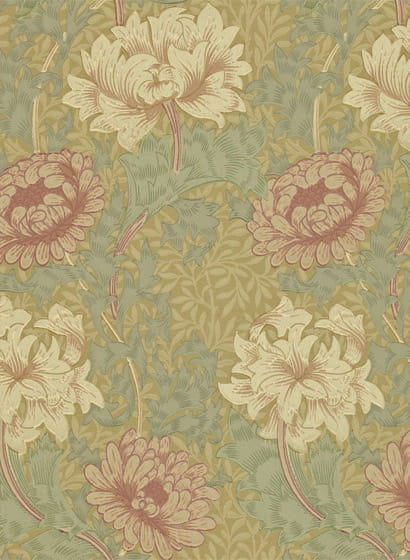 Tapete Chrysanthemum Toile - Pink/ Yellow/ Green