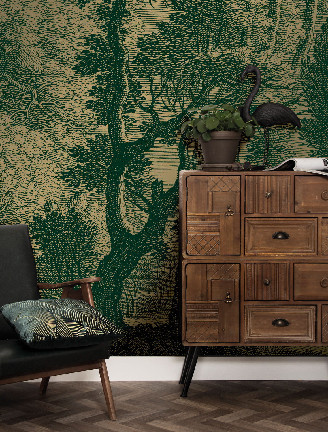 Wandbild Engraved Landscapes Gold 16 - M