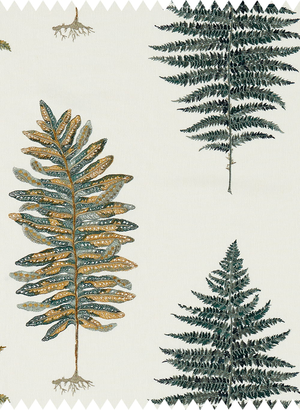 Tessuto Fernery Embroidery - Forest Green