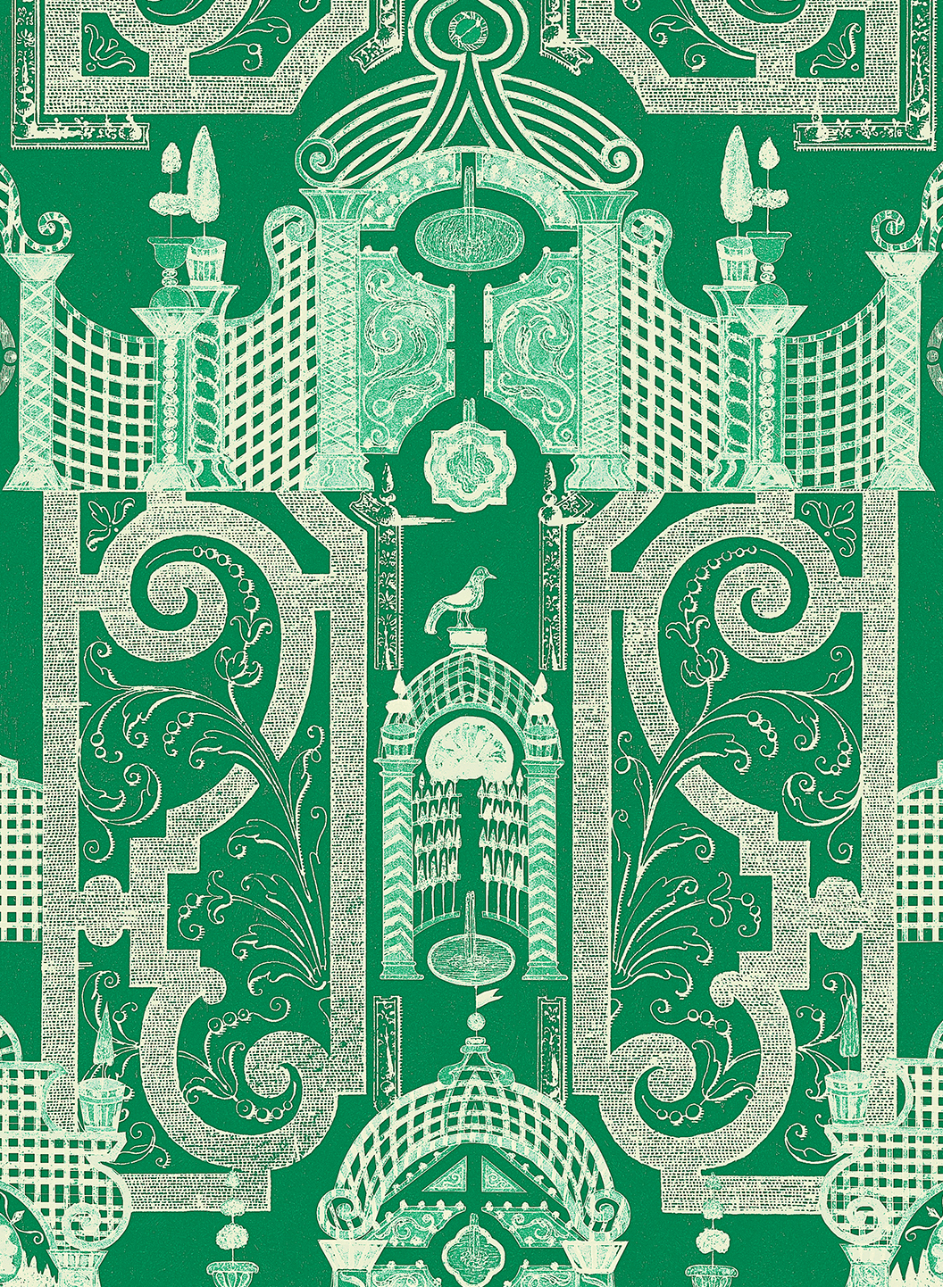 Tapete Emperors Labyrinth - Green/ Taupe
