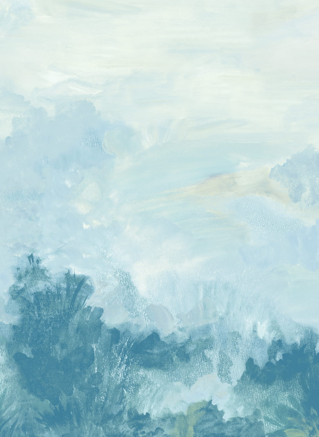 Wandbild Twilight - Blue