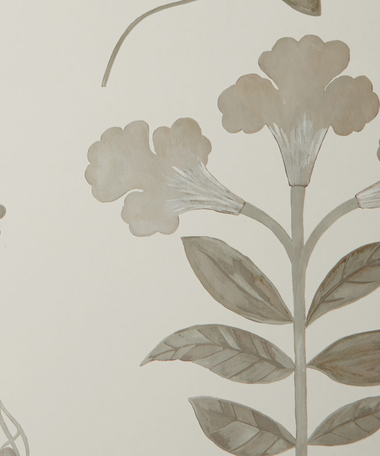 Tapete Botanical Stripe - Pewter White