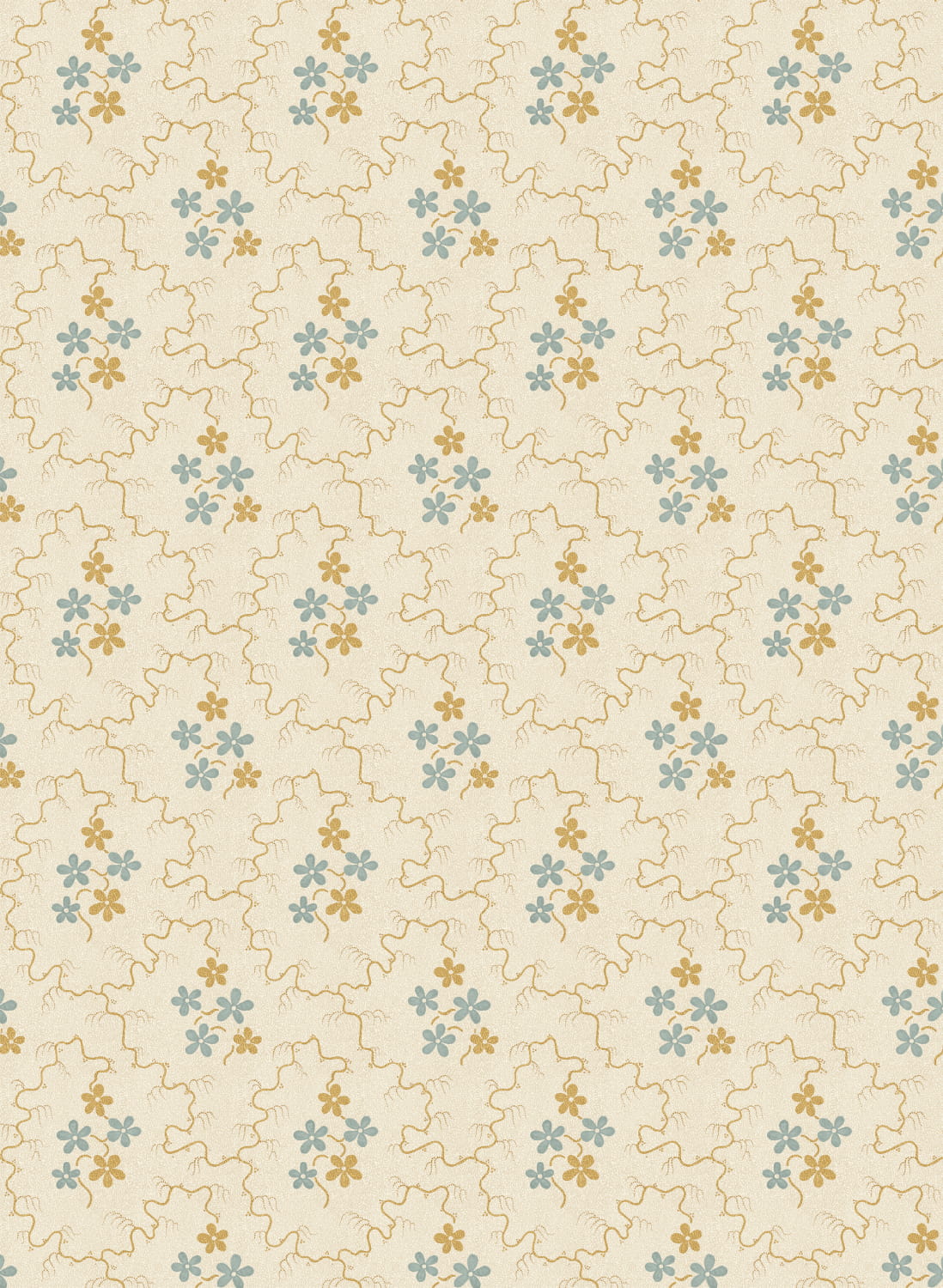 Tapete Posy - Ochre/ Blue