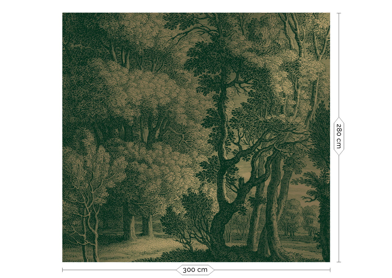 Wandbild Engraved Landscapes Gold 16 - L