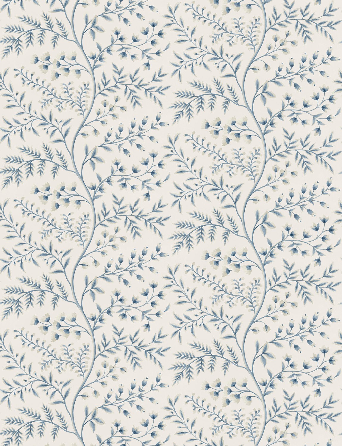 Carta da parati Lamballe - Blue/ Ivory