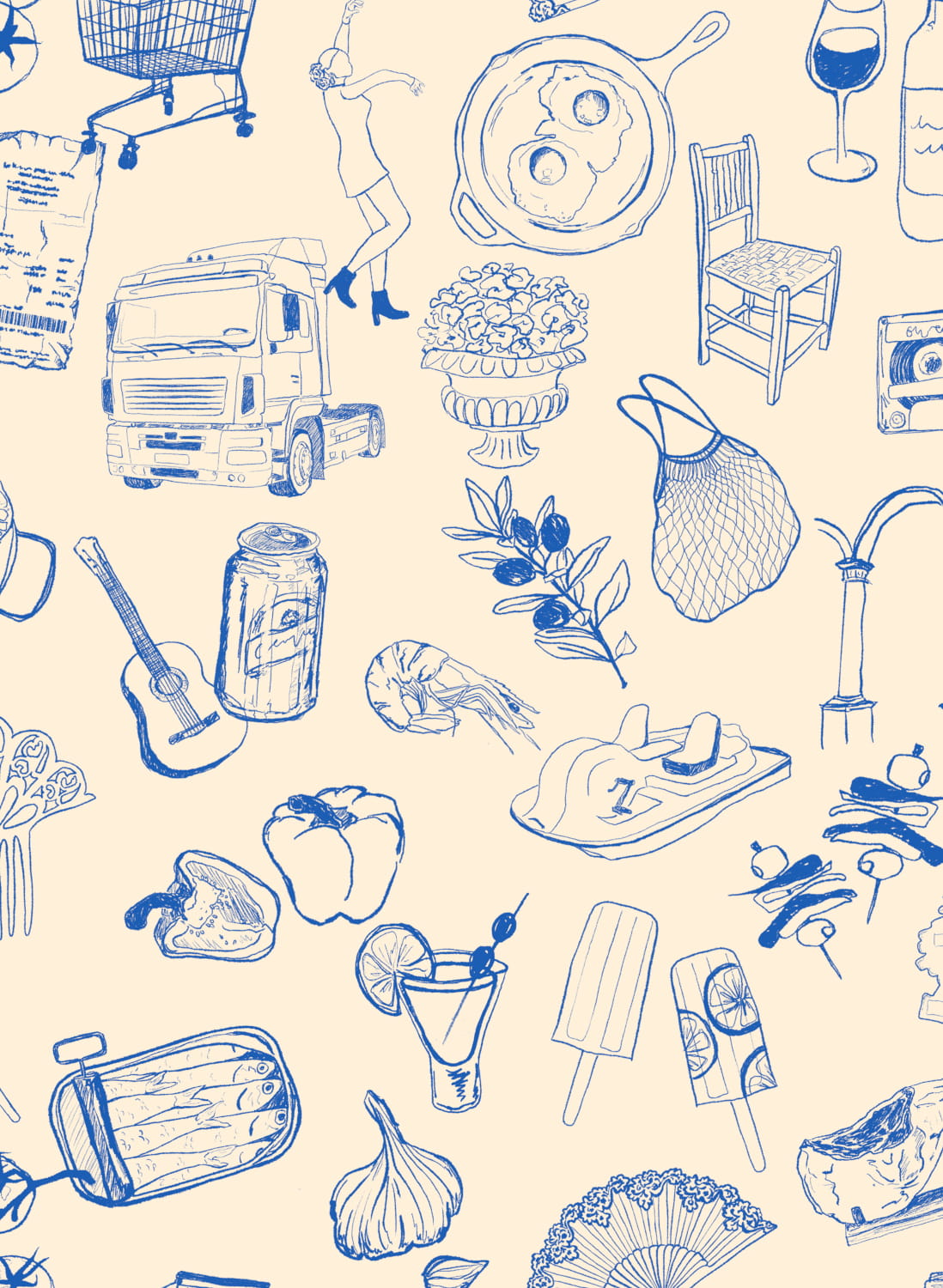 Tapete Souvenirs - Blue