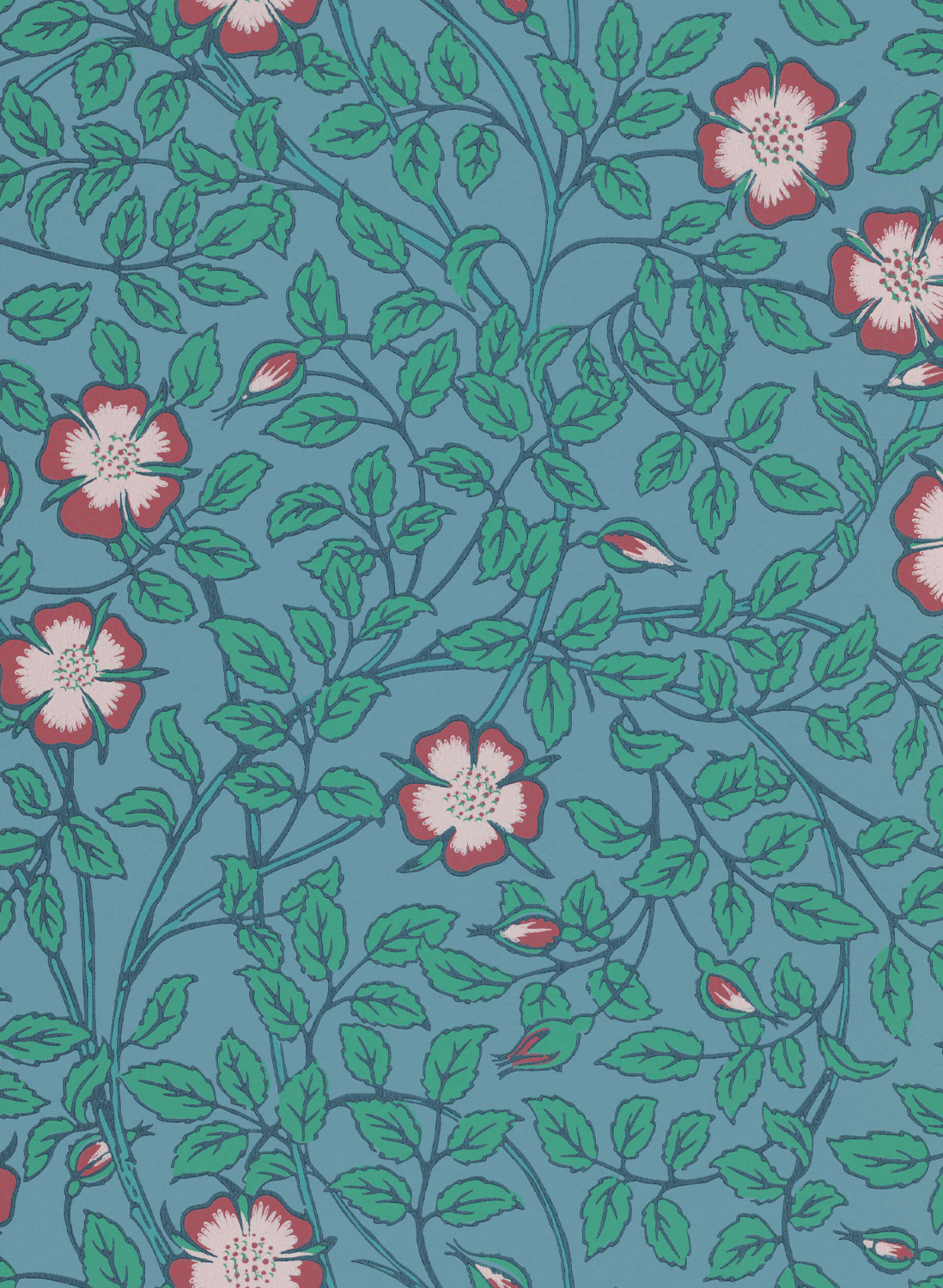 Tapete Briar Rose - Marine/ Blue