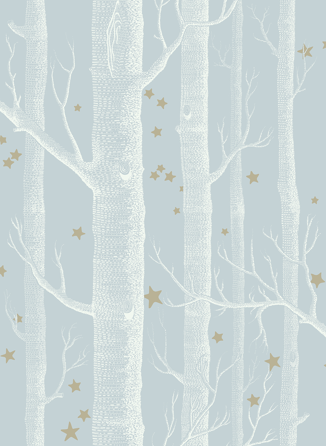 Tapete Woods & Stars - Powder Blue