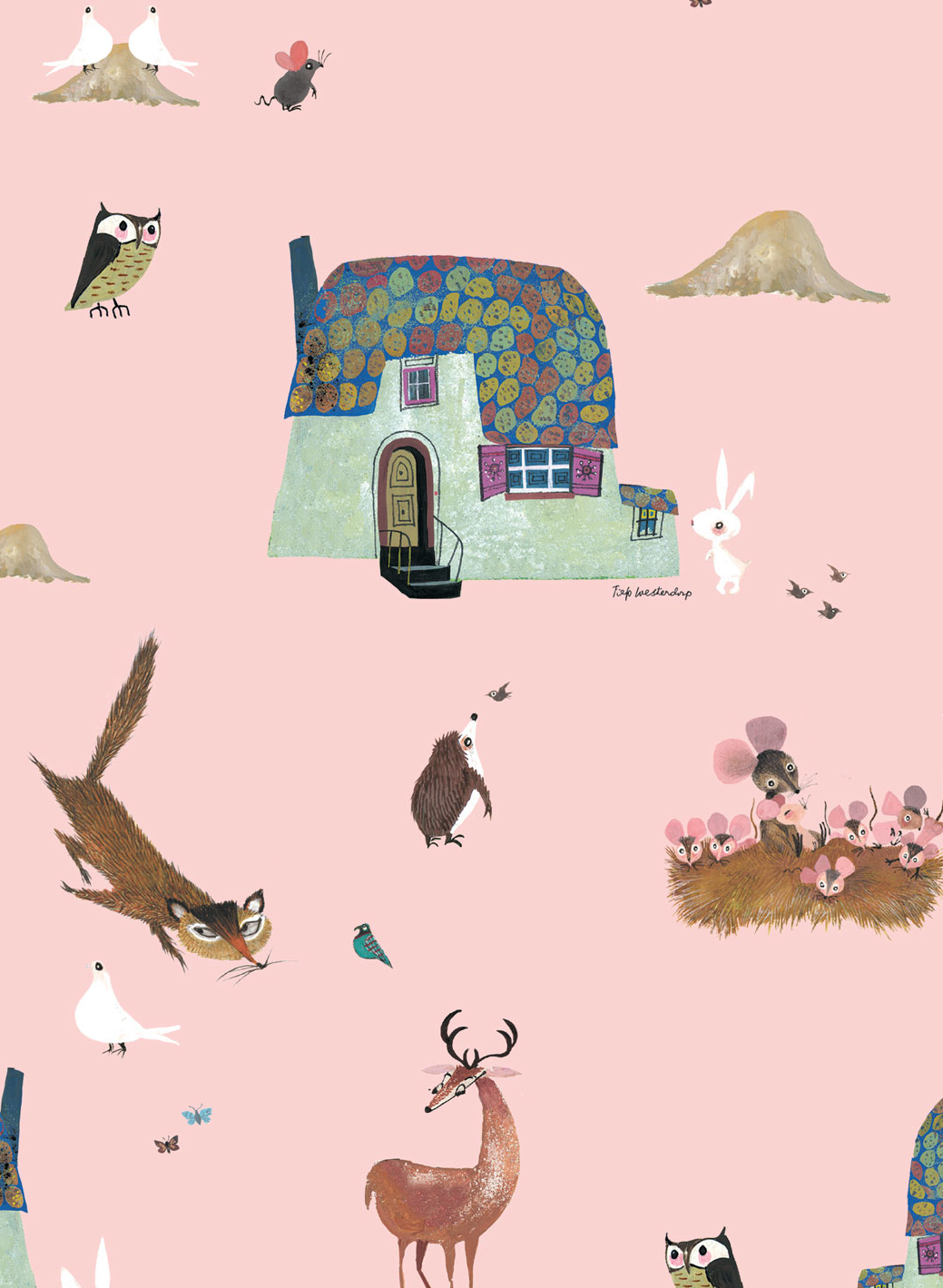 Tapete Forest Animals - Pink