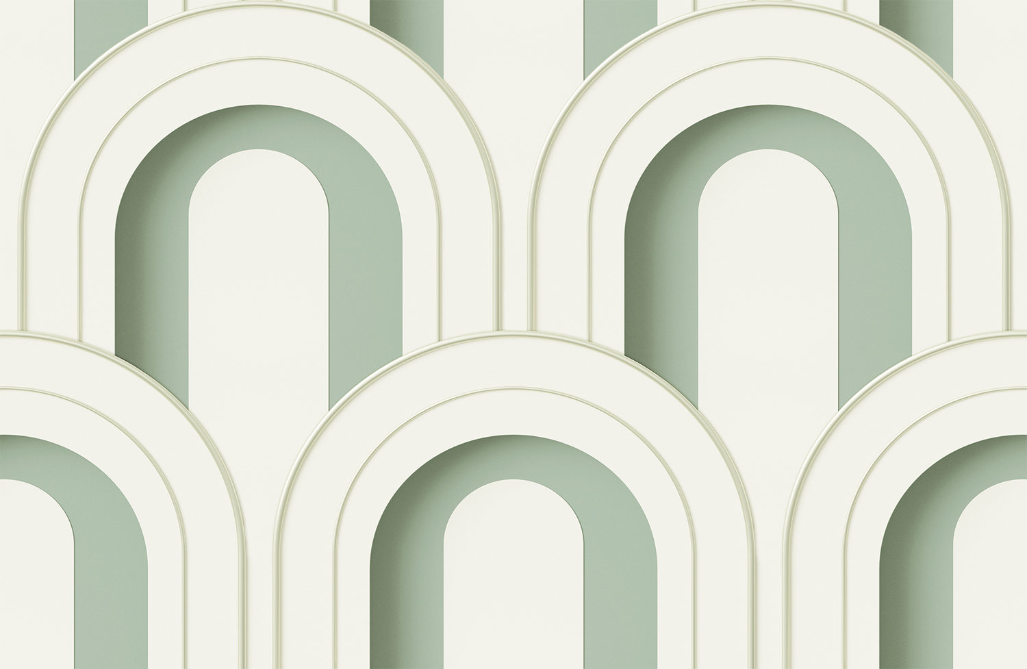 Tapete Arch Deco Bijou - Soft Green
