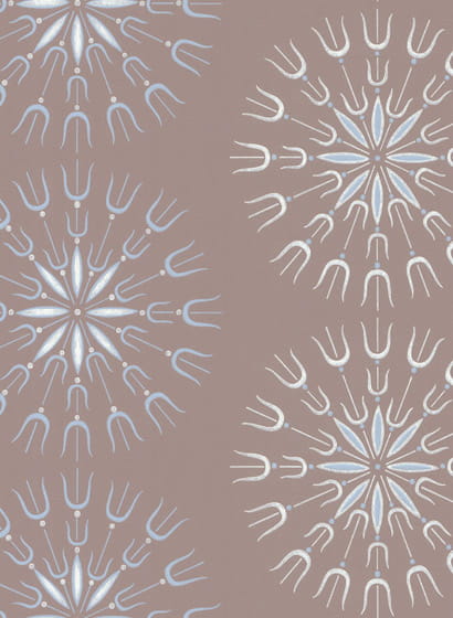 Tapete Fioretti - Powder Blue & Chalk on Taupe