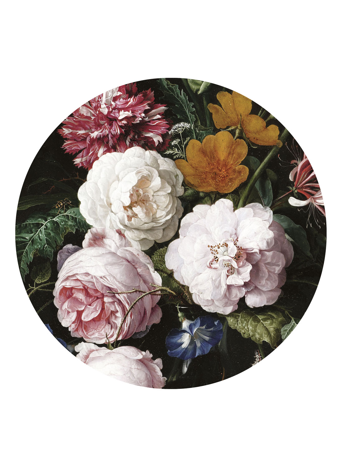 Wandbild Golden Age Flowers 1 Circle - L - 2.375m