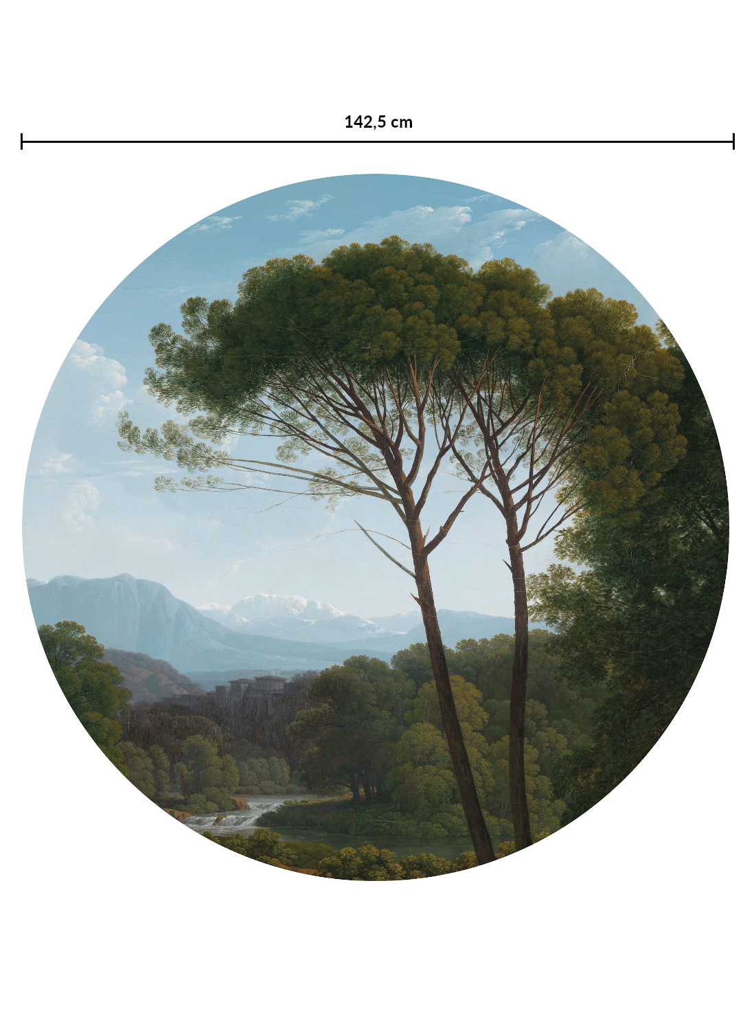 Wandbild Golden Age Landscapes 2 Circle - Multicolor - Ø 1,425m