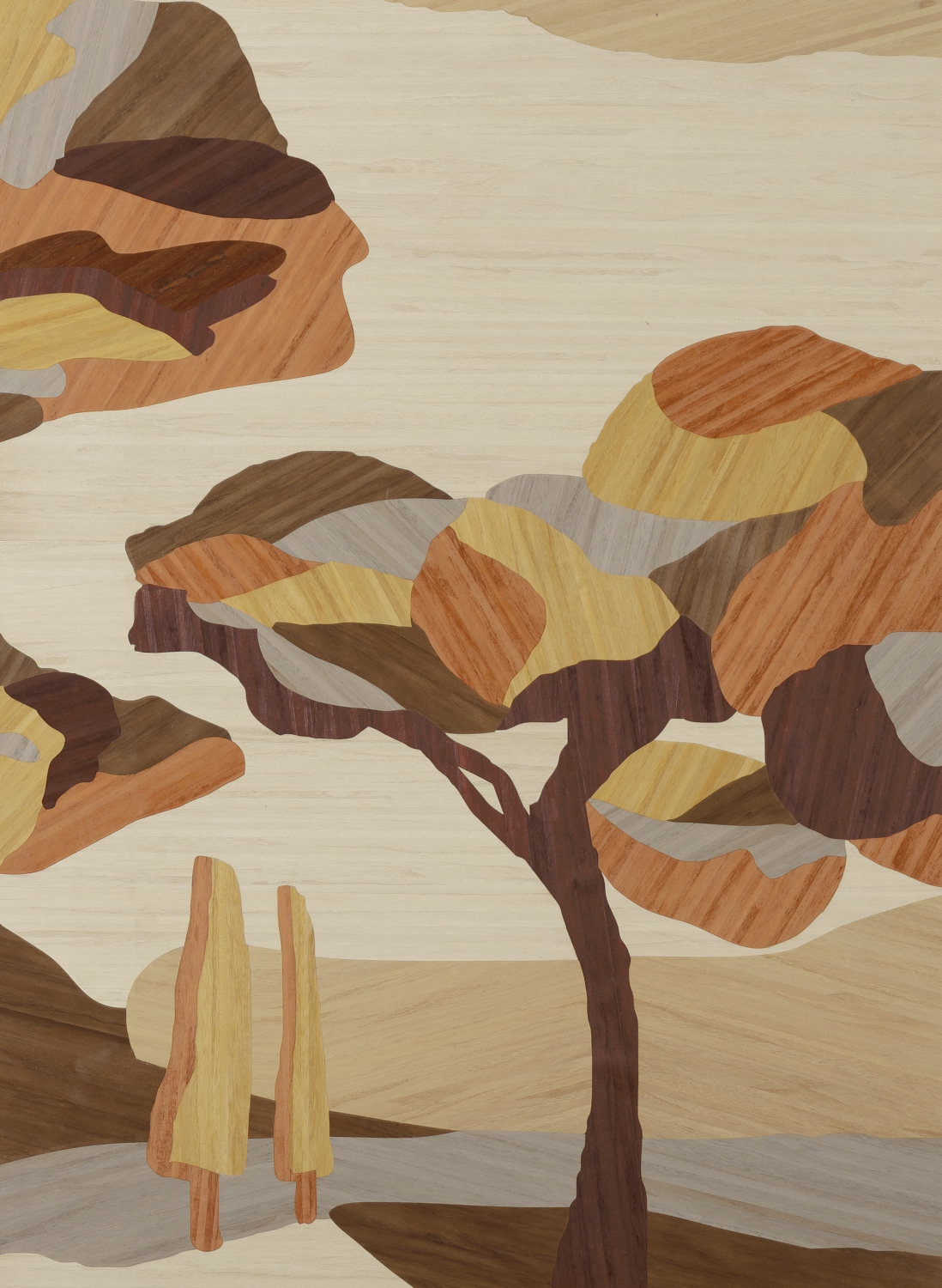 Wandbild Under The Sycamore Tree - Mahogany Wood