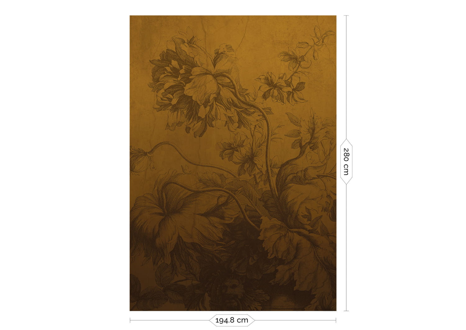 Wandbild Gradient Flowers Uyterlinde - Ocher 195 cm