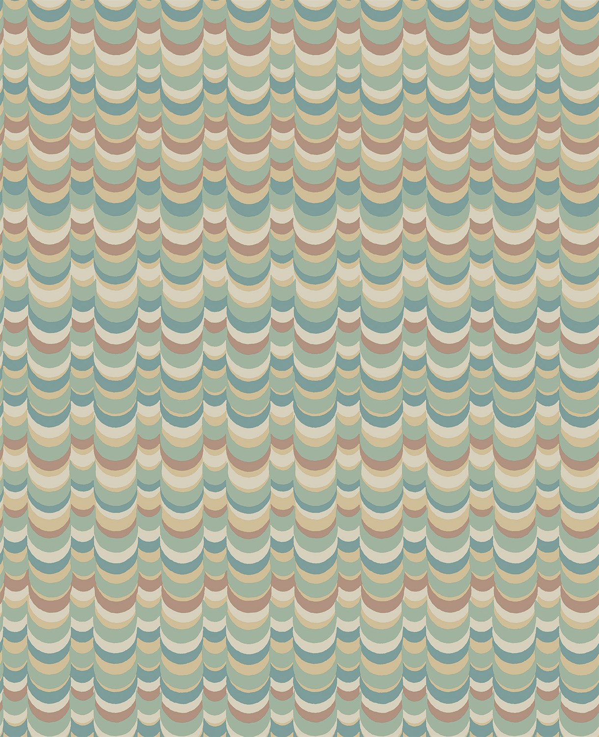 Wallpaper Wavelet - Seafoam, Ginger & Oat