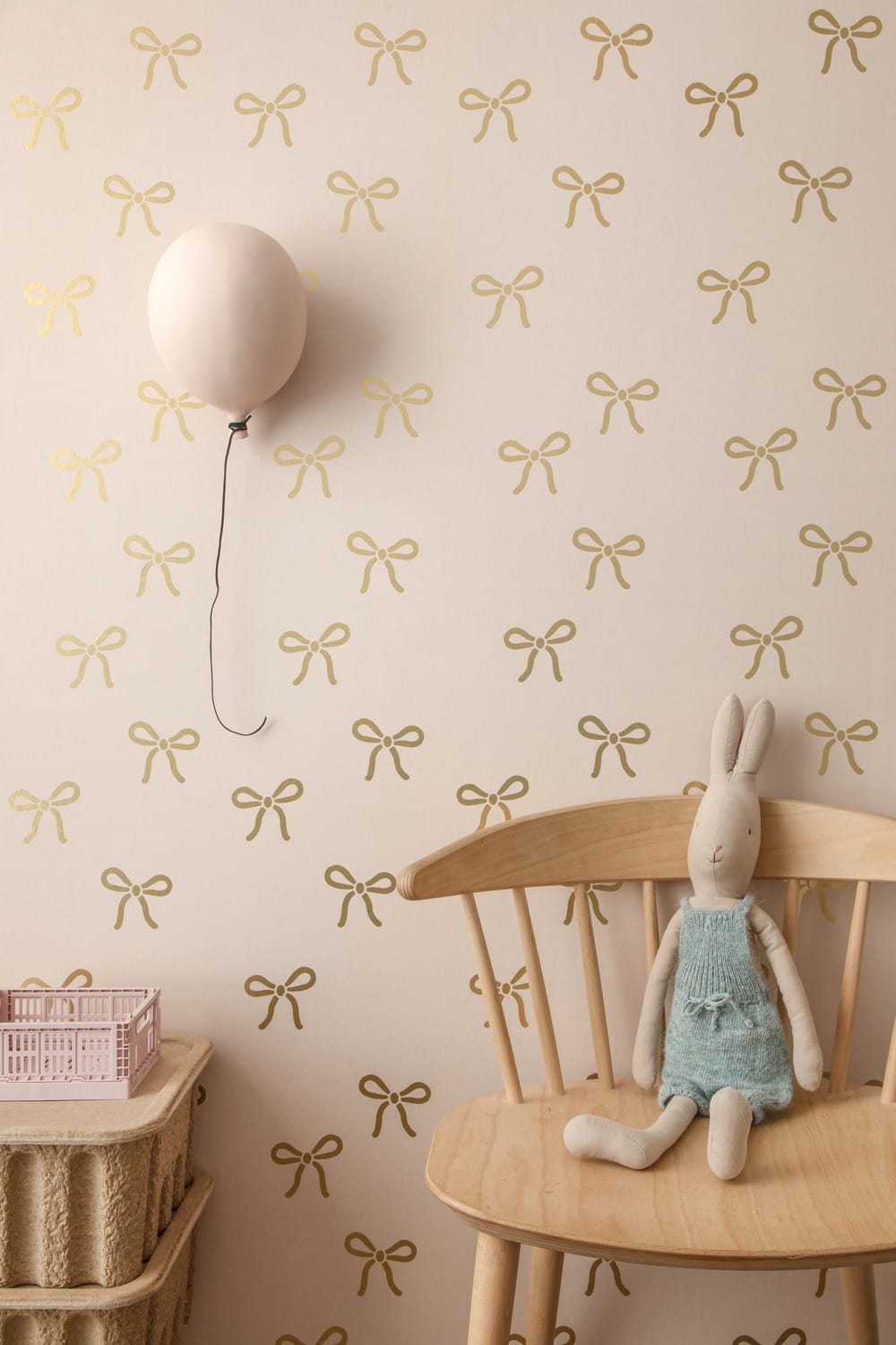 Tapete Bows/ Strikjes - Powder Pink & Matte Gold