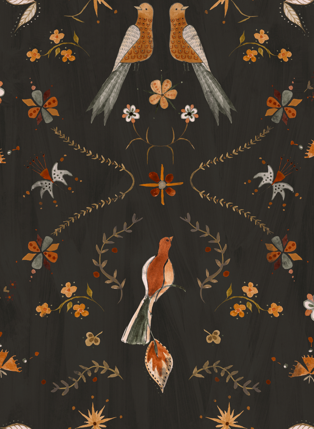 Tapete Metaphoric Birds - Black